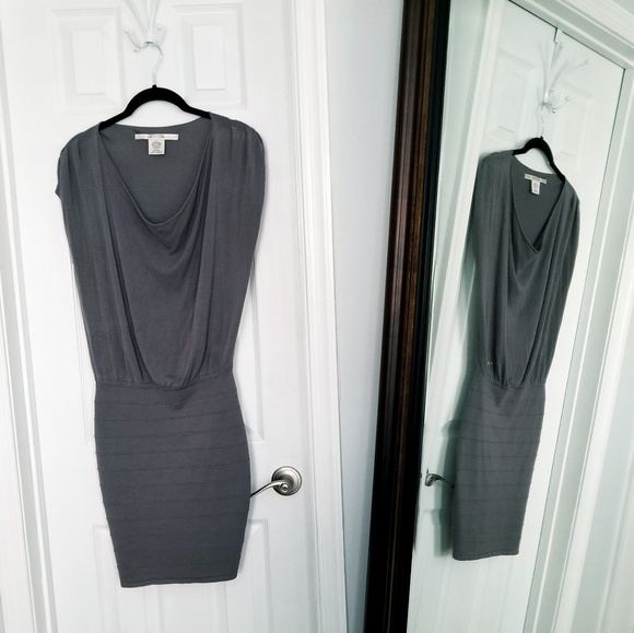 MAX STUDIO 🧜‍♀️ Banded Mini Dress w Draped Neck - Picture 2 of 6